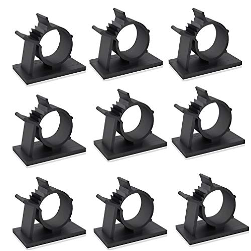 Product Cover 50 Pcs Black Clips Viaky Self Adhesive Backed Nylon Wire Adjustable Cable Clips Adhesive Cable Management Drop Wire Holder(50pcs-b)