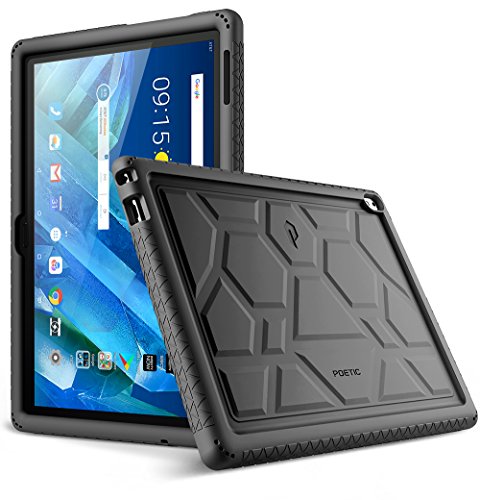 Product Cover Lenovo Moto Tab Case, Poetic TurtleSkin Series [Corner/Bumper Protection][Grip][[Bottom Air Vents] Protective Silicone Case for Lenovo Moto Tab (X704A)/Lenovo Tab 4 10 Plus Tablet - Black