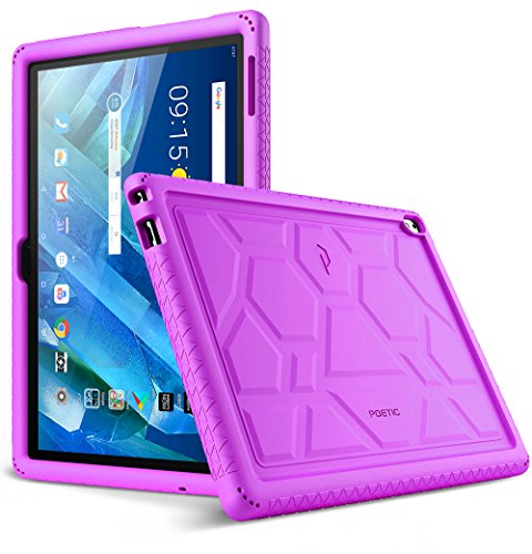 Product Cover Lenovo Moto Tab Case, Poetic TurtleSkin Series [Corner/Bumper Protection][Grip][[Bottom Air Vents] Protective Silicone Case for Lenovo Moto Tab (X704A)/Lenovo Tab 4 10 Plus Tablet - Purple