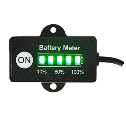 Product Cover Best Gold Supplier 12V Battery Meter Lead-Acid Battery Indicator for Motorcycle Golf Carts Car Marine ATV with 5 Segments LED Indicator