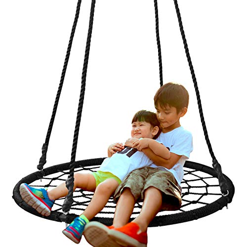 Product Cover SUPER DEAL 40'' Spider Web Tree Swing Net Swing Platform Rope Swing 71