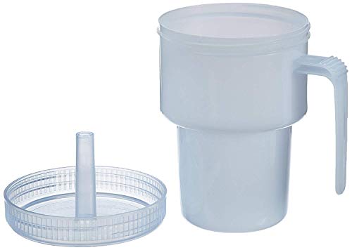 Product Cover Sammons Preston Kennedy Cup, Spillproof Adult Sippy Cup with Handle & Secure Lid, 7 oz. No Spill Cups to Drink Hot & Cold Liquids Lying Down, Daily Living Glasses for Disabled & Elderly with Weak Grip
