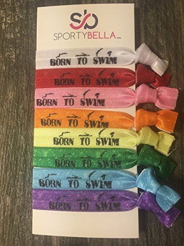 Product Cover Infinity Collection Swimming Hair Ties- Girls Swimming Accessories- Swim Jewelry for Swimmers & Swim Team