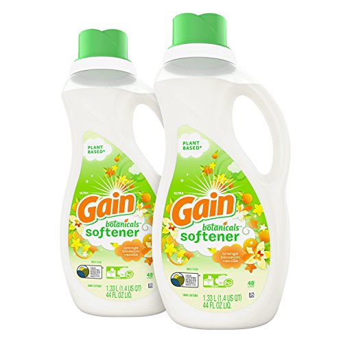 Product Cover Gain Botanicals Liquid Fabric Conditioner (Fabric Softener), Orange Blossom Vanilla, 44 Oz Bottles, Pack of 2, 96 Loads Total