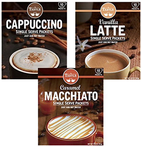 Product Cover Cafe Tastlé Cappuccino, Vanilla Latte, Caramel Macchiato, 30 Piece Variety Pack