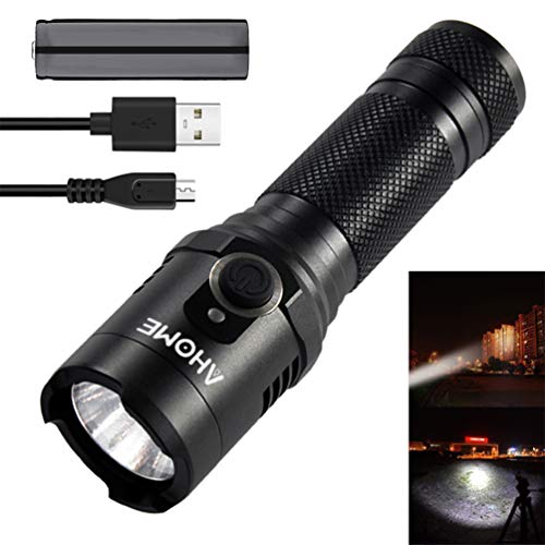 Product Cover AHOME F1 Tactical Flashlight [USB Rechargeable] with [Magnetic Base] 1000 Lumen LED Lamp, Battery and Micro Charging Cable