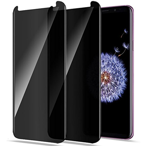 Product Cover Compatible for Samsung Galaxy S9 Plus Screen Protector Tempered Glass Privacy Anti-Spy Case Friendly Film, Moresky 3D Curved Anti-Scratch Anti-Bubble Guard (2 pcs)
