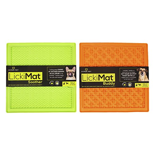 Product Cover Hyper Pet Lickimat Slow Feeder Dog Mat, Boredom Buster, Dog Anxiety Relief (Perfect for Dog Food, Dog Treats, Yogurt & Peanut Butter) [Fun Alternative to Slow Feed Dog Bowls] Variety of Colors & Sizes