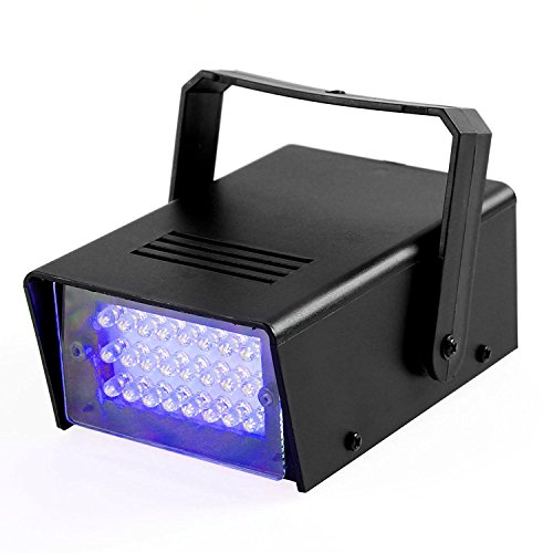 Product Cover ENUOLI Mini LED Strobe Light Blue Color with 24 Super Bright LEDs Variable Speed Control for Christmas Clubs Stage Light Effect DJ Disco Bars Parties Halloween (Blue Color)
