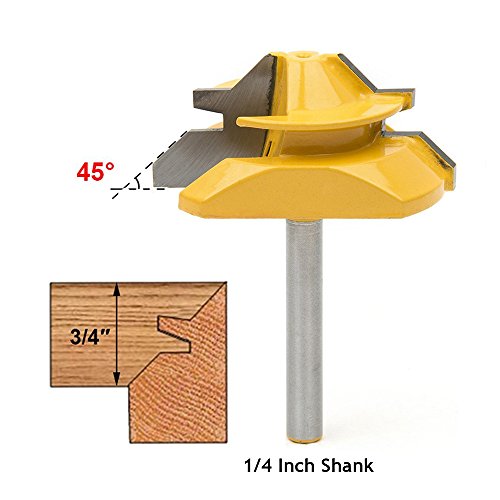 Product Cover Meihejia 1/4 Inch Shank 45 Degree Lock Miter Router Bit 3/4 Inch Stock Joint Router Bit Woodworking Cutter Tool