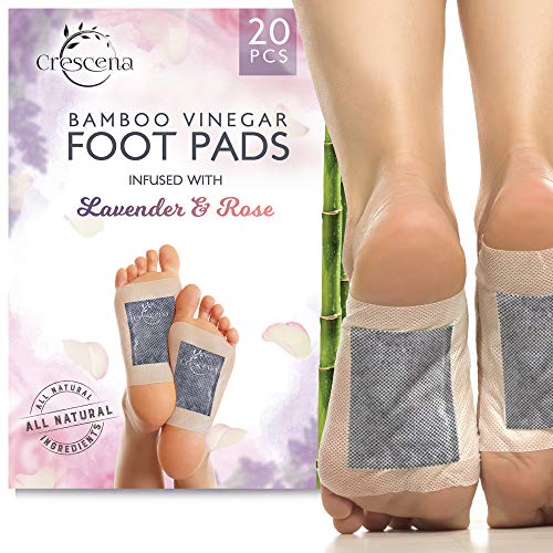 Product Cover Crescena Footpads | Remove Impurities and Cleanse | Aids in Relieving Stress and Tension | Reduces Foot Odor | Pain Relief | All-Natural Lavender 'n Rose | Organic Foot Pads | 20 Piece Patch