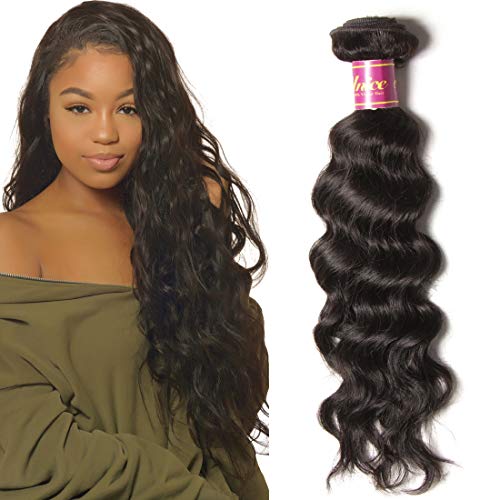 Product Cover UNice Hair Icenu Series 8A Brazilian Natural Wave Virgin Hair 1 Bundle of Hair Weft, Unproceesed Human Hair Extensions Natural Color 100g/pc (12inch)