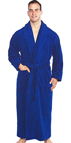 Product Cover TurkishTowels Terry Bathrobe - Authentic Luxury You Can Feel - 100% Pure Combed Turkish Cotton Terry Cloth Robe for Men, Women & Teens (Royal Blue (Chiron), Medium)