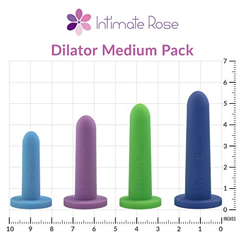 Product Cover Intimate Rose Silicone Dilators for Women & Men - Graduated from Small to Large - Dilator Set to Help with Vaginismus, Atrophy, Vulvodynia, Vaginitis, Therapy After Radiation - Medium 4-Pack