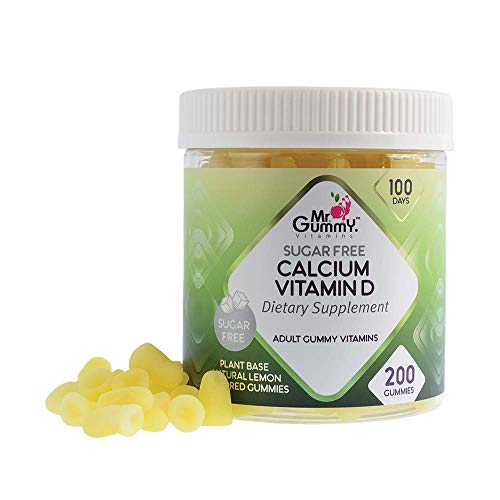 Product Cover Mr Gummy Vitamins Sugar Free Calcium with Vitamin D Supplement | Support Healthy Bone Development, Teeth & Metabolic Function | [200 Gummies, 100-Day Supply] | for Men and Women