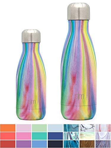 Product Cover Simple Modern 9 oz Wave Water Bottle - Stainless Steel Swell Hydro Kids Flask - Double Wall Vacuum Insulated Reusable Small Metal Aluminum Coffee Leakproof Thermos - Rainbow