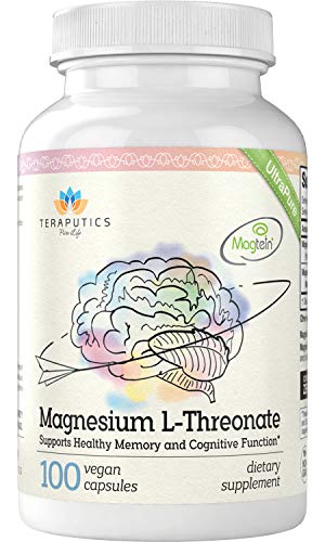 Product Cover Magnesium L Threonate (Magtein) - 100 Vegan Capsules - Non-GMO UltraPure Highly Absorptive Magnesium Supplement - Supports Cognition, Memory, Sleep - Without Laxative Properties