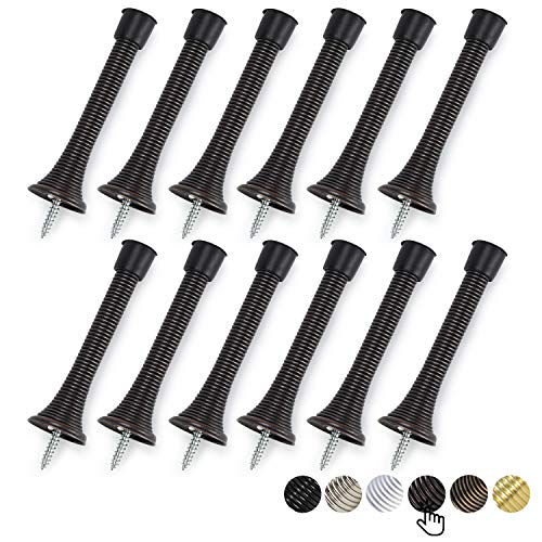 Product Cover 12 Pack Oil Rubbed Bronze Spring Door Stops,3-1/8