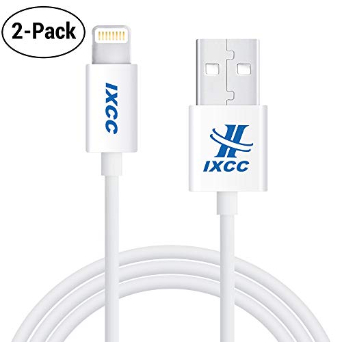 Product Cover MFi Lightning Cable 6ft, iPhone Charger, for iPhone 7 6s 6 Plus, SE 5s 5c 5, iPad Air 2 Pro, iPad Mini 2 3 4, iPad 4th Gen [Apple MFi Certified](2Pack White)