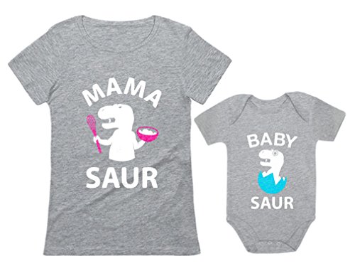 Product Cover Mama Saur T-Rex Mom and Baby Saur Matching Outfit Mommy and Me Matching Set