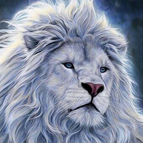 Product Cover DIY 5D Diamond Painting, Staron Full Drill Animals Diamond Embroidery Rhinestone Painting Cross Stitch Kit Wall Art Decor 5D Diamond Painting by Number Kits Home Decor (Lion)