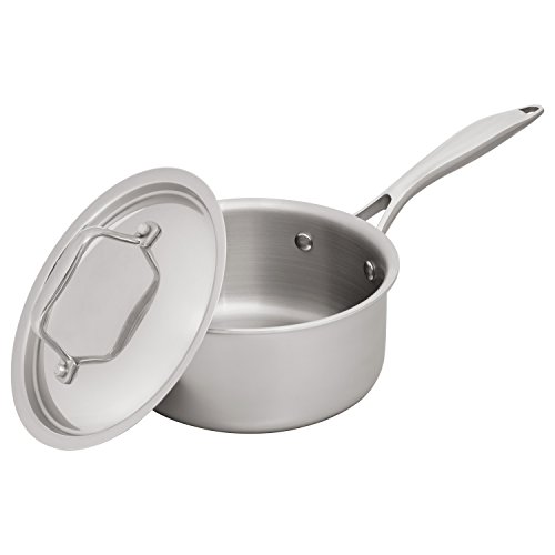 Product Cover Stone & Beam Sauce Pan With Lid, 1.5-Quart, Tri-Ply Stainless Steel