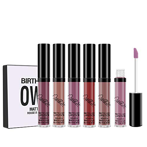 Product Cover Ownest 6 Colors Matte mini Liquid Lipstick Set,Waterproof Long Lasting Lipstick,Travel Lip Gloss Set