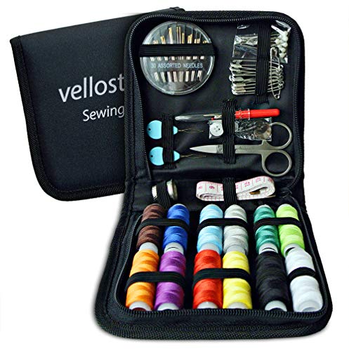 Product Cover Sewing KIT, Tackle Any Fashion Emergency - Clothing Repairs at Home & in The Office. Highly-Rated Mini Sew Kit for Travel Trips. Mending Supplies & Accessories (Black, Pack of 1-Medium)