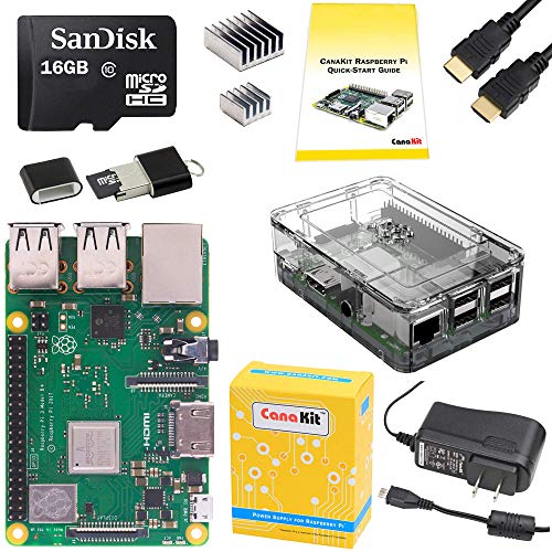 Product Cover CanaKit Raspberry Pi 3 B+ (B Plus) Complete Starter Kit (16 GB Edition, Premium Clear Case)