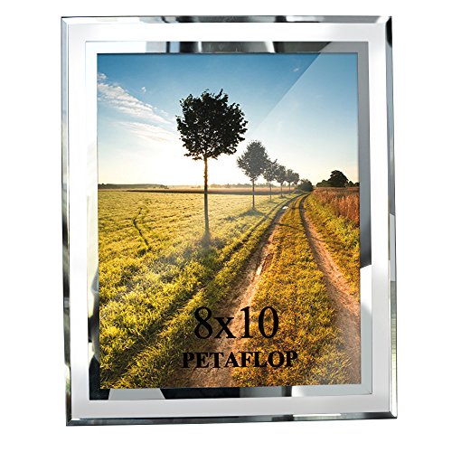 Product Cover PETAFLOP 8x10 Picture Frames Real Glass for Photo Display Stand on Tabletop
