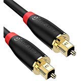 Product Cover Digital Optical Audio Cable toslink Cable - [24k Gold-Plated, Ultra-Durable] syncwire Fiber Optic Male to Male Cord for Home Theater, Sound bar, tv, ps4, Xbox, Playstation & More - 9.8ft Black