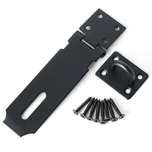 Product Cover Alise MS9B-5C Padlock Hasp Door Clasp Gate Lock Latch,SUS 304 Stainless Steel Matte Black Finish