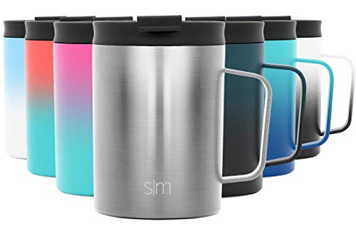 Product Cover Simple Modern 12oz Scout Coffee Mug Tumbler - Travel Cup for Men & Women Vacuum Insulated Camping Tea Flask with Lid 18/8 Stainless Steel Hydro -Simple Stainless