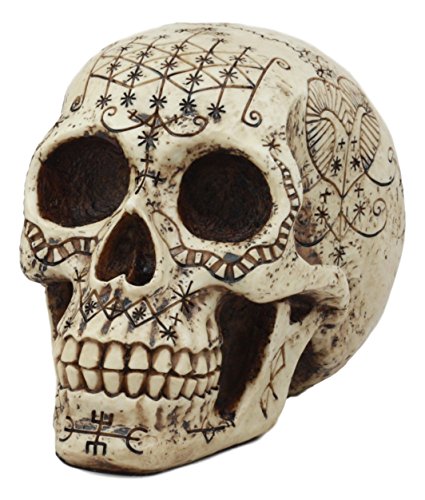 Product Cover Ebros Erzulie Freda Veve Haitian Ancient Voodoo Love Spells Romance Talisman Tattoo Skull Statue Gothic Skull Lwas Voudou Loa of Love Day of The Dead Skeleton Cranium Figurine