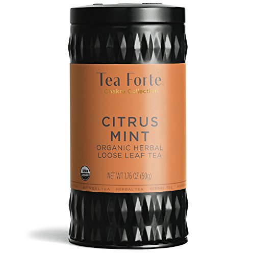 Product Cover Tea Forte Organic Herbal Tea, Makes 35-50 Cups, 1.76 Ounce Loose Leaf Tea Canister, Citrus Mint