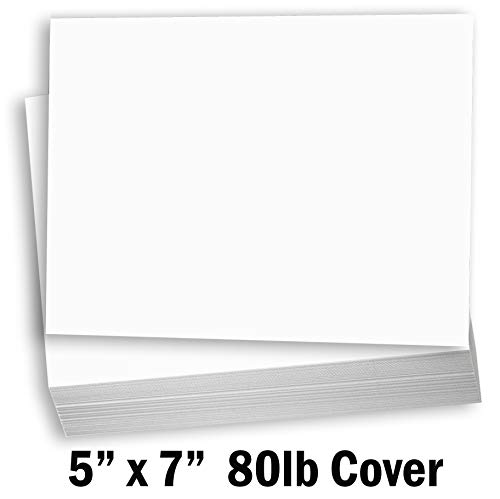 Product Cover Hamilco White Cardstock Thick Paper - Blank Index Flash Note & Post Cards - Greeting Invitations Stationery 5 X 7