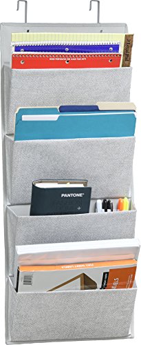 Product Cover 4 Pockets - Wall Mount/Over Door Office Supplies File Document Organizer Holder