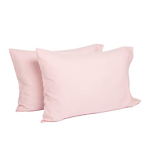 Product Cover TILLYOU Toddler Travel Pillowcases Set of 2, 14x20- Fits Pillows Sized 12x16, 13x18 or 14x19, 100% Silky Soft Microfiber, Envelope Closure Machine Washable Kids Pillow Cases, Lt Pink