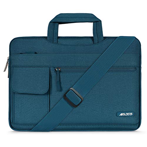 Product Cover MOSISO Laptop Shoulder Bag Compatible with 13-13.3 inch MacBook Pro, MacBook Air, Notebook Computer, Protective Polyester Flapover Messenger Briefcase Carrying Handbag Sleeve Case Cover, Deep Teal