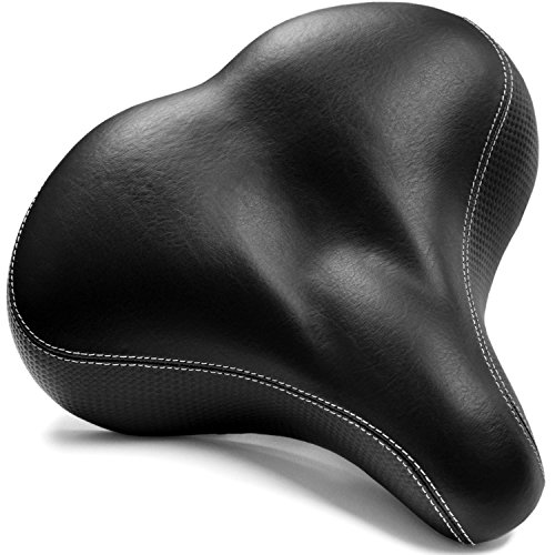 Product Cover Extra Comfortable Bike Seat for Seniors with Elastomer Springs ââ'¬â€œ Extra Wide and Padded Bicycle Saddle for Men and Women Comfort ââ'¬â€œ Universal Bike Seat ââ'¬Š