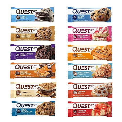 Product Cover Quest Nutrition Protein Bar Adventure Variety Pack. Low Carb Meal Replacement Bar with 20 gram+ Protein. High Fiber, Gluten-Free (12 Count)