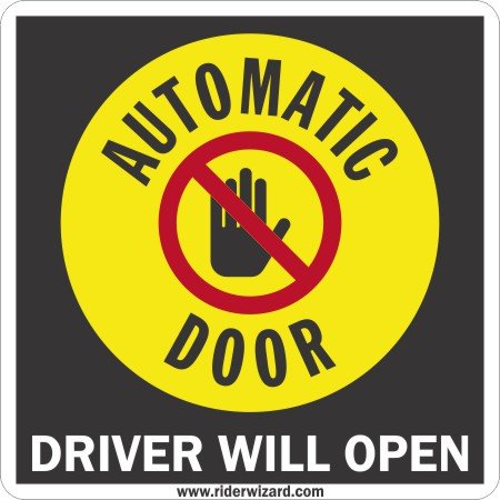 Product Cover Tiptouter / Riderwizard (2) Pack Automatic Door Window Warning Stickers Prevents Door Mechanism Damage