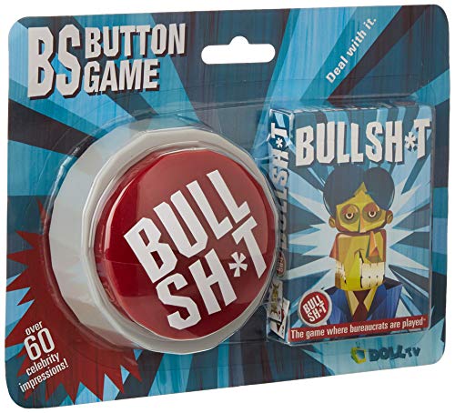 Product Cover BS Button Game (Big Red Sound Button with 60 Phrases Plus Custom BS Playing Cards)