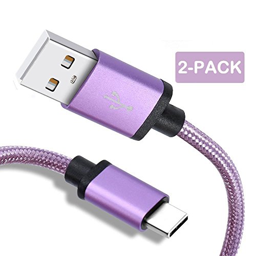 Product Cover Galaxy S9 Charger, Benicabe (2-Pack 3FT) USB Type C Samsung Adaptive Fast Charging Cable Nylon Braided Cord for Samsung Galaxy S9 Plus, S8/S8 Plus, Note 8, Note 9 and More(Lilac Purple)