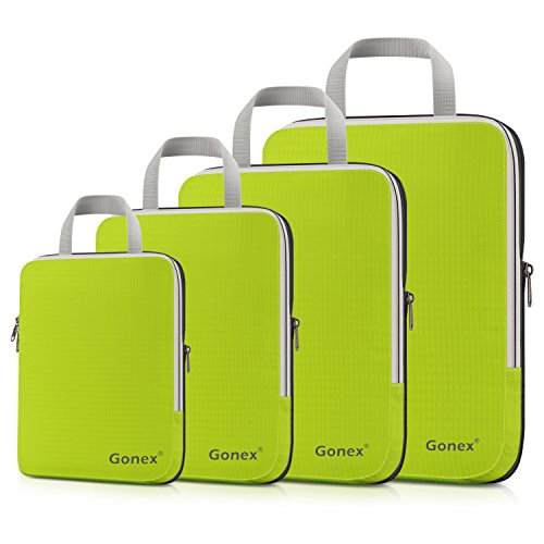 Product Cover Gonex Compression Packing Cubes Set, Expandable Packing Organizers 4pcs (Green)