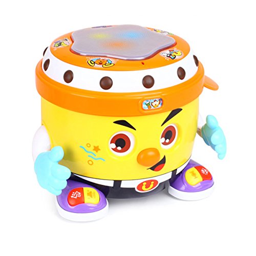Product Cover fisca Baby Musical Drum Toys, Learning Educational Toy for Baby & Toddler - Electronic Drum Instruments Set with Lights for 1 2 3 Year Old Boys and Girls