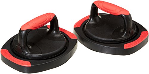 Product Cover AmazonBasics Pushup Handles with Rotating Base Exercise Equipment - 10.6 x 9 x 5.5 Inches, Red