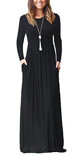Product Cover DEARCASE Women Long Sleeve Loose Plain Maxi Pockets Dresses Casual Long Dresses