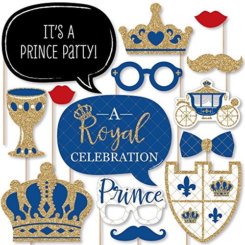 Product Cover Big Dot of Happiness Royal Prince Charming - Baby Shower or Birthday Party Photo Booth Props Kit - 20 Count