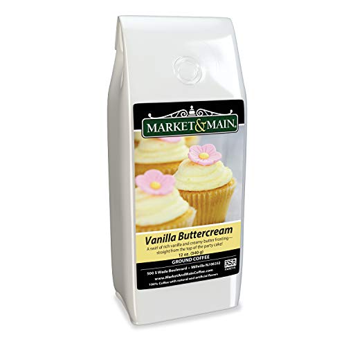 Product Cover Market & Main Vanilla Buttercream Flavored Coffee, Single Bag, 12 Ounces